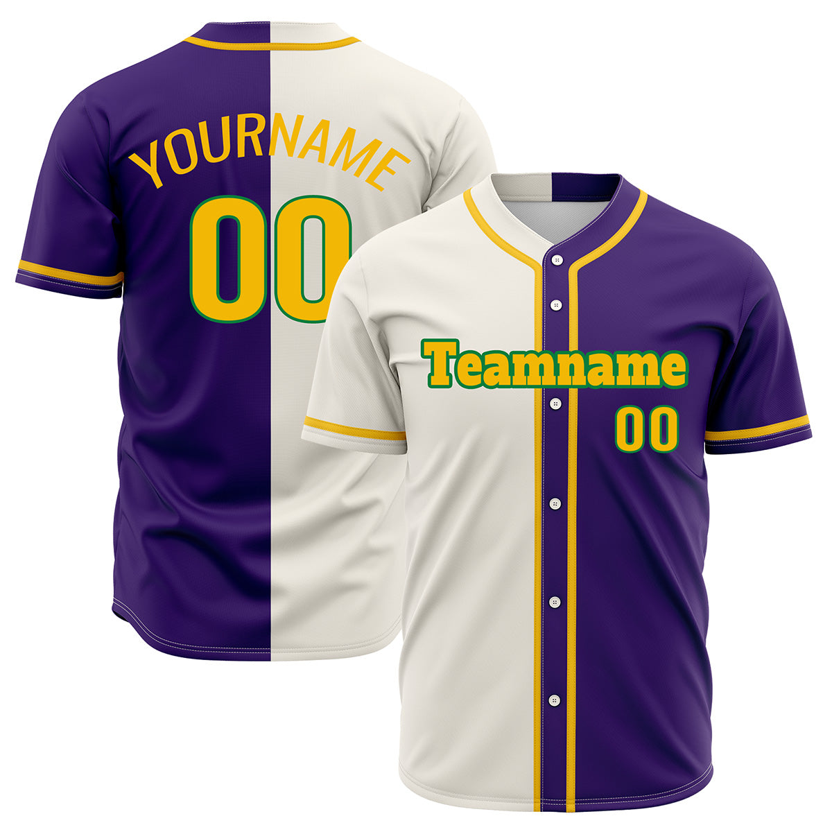 Custom Off White Purple Hip Hop Baseball Jersey Stitched Printed - Personalized Name Number Shirts #BB-0919-0072