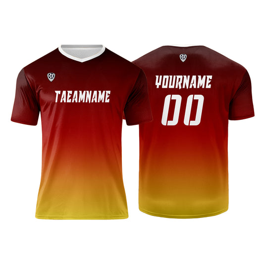 Custom Red Orange Yellow Uniform Jersey Kids Adults Personalized Set Jersey Shirt