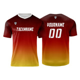 Custom Red Orange Yellow Uniform Jersey Kids Adults Personalized Set Jersey Shirt