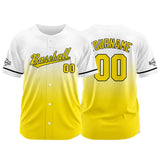 Custom Full Print Design  Baseball Jersey Yellow