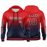 Custom Navy Red Sweatshirt Hoodie For Men Women Girl Boy Print Your Logo Name Number