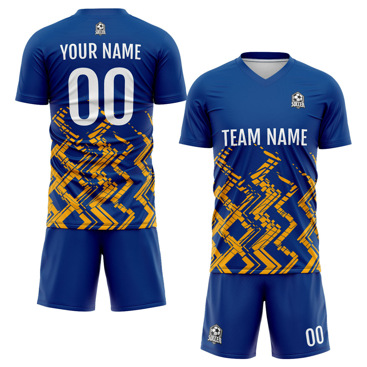 Custom Blue Orange Soccer Uniform Jersey Kids Adults Personalized Set Jersey Shirt