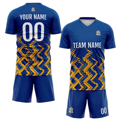 Custom Blue Orange Soccer Uniform Jersey Kids Adults Personalized Set Jersey Shirt