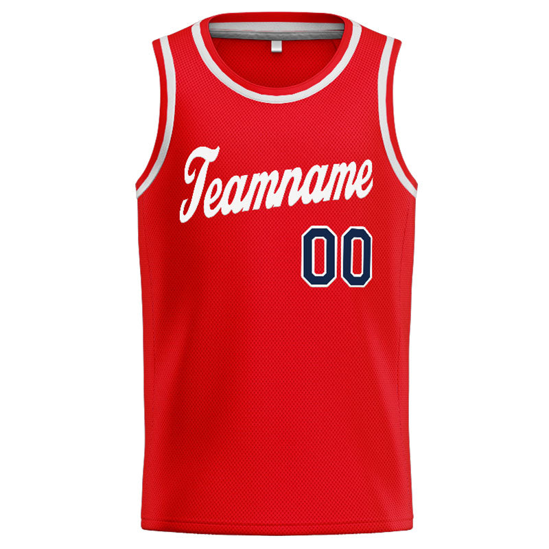 Custom Stitched Basketball Jersey for Men, Women And Kids Red-White-Navy
