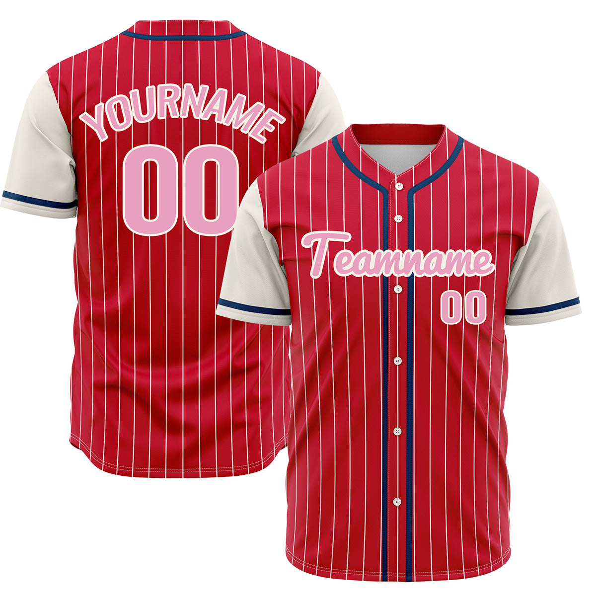 Custom Red&Off White Hip Hop Baseball Jersey Stitched Printed - Personalized Name Number Shirts #BB-0919-0092