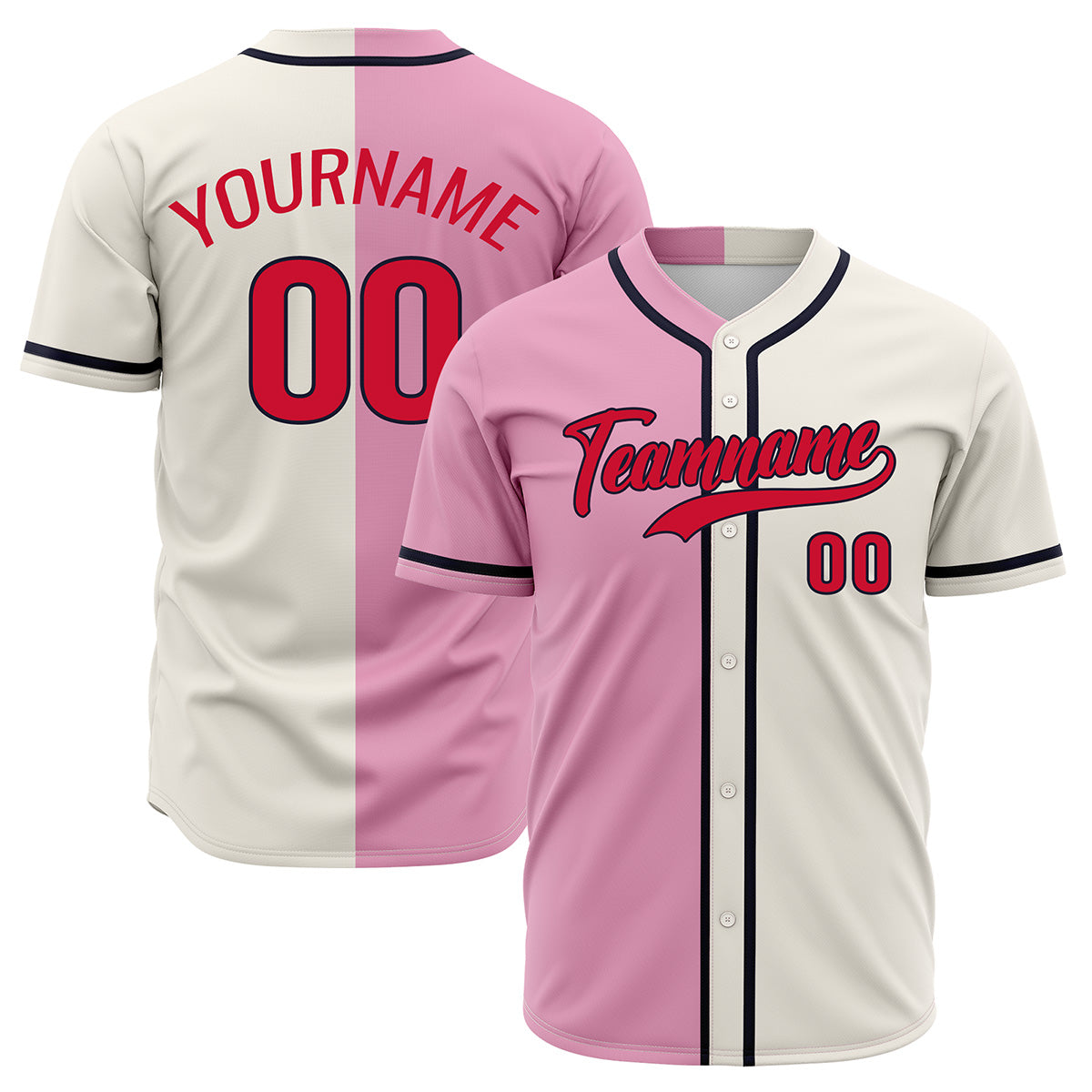 Custom Pink Off White Hip Hop Baseball Jersey Stitched Printed - Personalized Name Number Shirts #BB-0919-0085