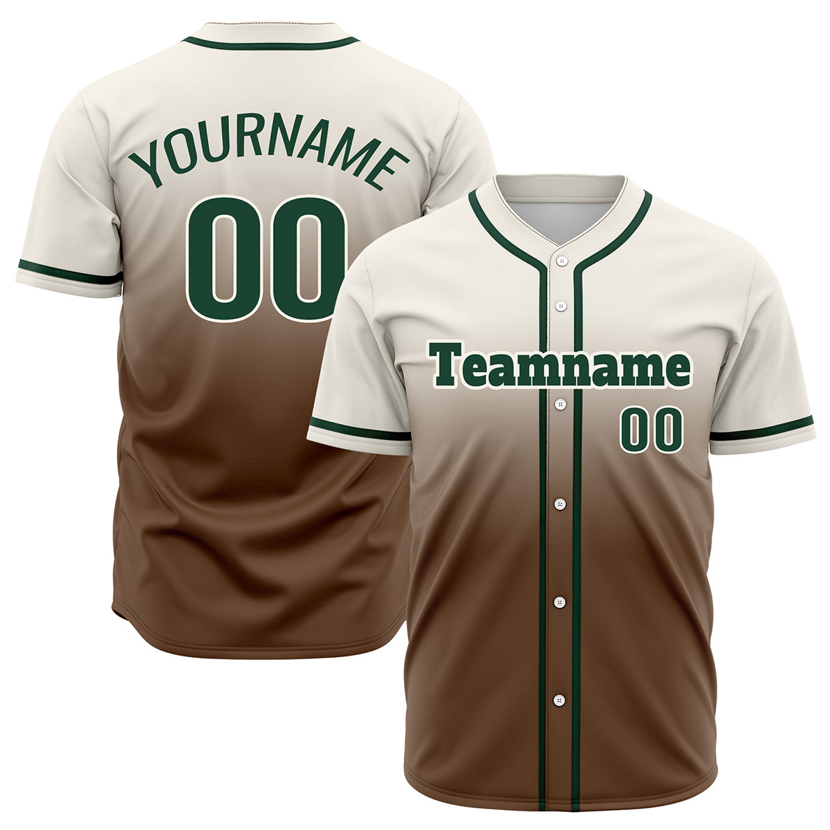 Custom Off White Brown Hip Hop Baseball Jersey Stitched Printed - Personalized Name Number Shirts #BB-0919-0068