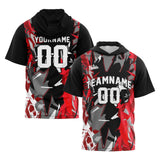 Custom Black Red Short Sleeve Hoodies for Men Women Shirts with Hoods Printed Name Logo
