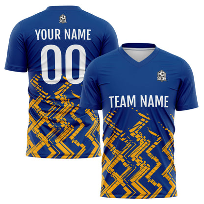 Custom Blue Orange Soccer Uniform Jersey Kids Adults Personalized Set Jersey Shirt