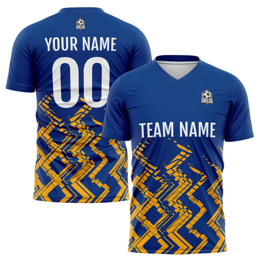 Custom Blue Orange Soccer Uniform Jersey Kids Adults Personalized Set Jersey Shirt