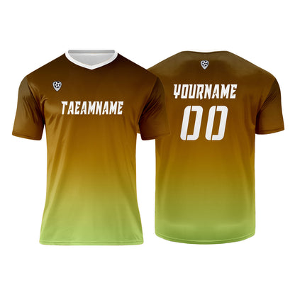 Custom Brown Yellow Green Uniform Jersey Kids Adults Personalized Set Jersey Shirt