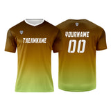 Custom Brown Yellow Green Uniform Jersey Kids Adults Personalized Set Jersey Shirt
