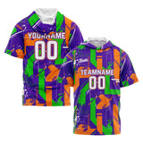 Custom Purple Orange Short Sleeve Hoodies for Men Women Shirts with Hoods Printed Name Logo