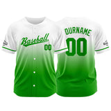 Custom Full Print Design  Baseball Jersey Green