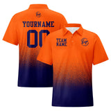 Custom Football Polo Shirts  Add Your Unique Logo/Name/Number Orange&Dark Blue