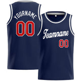 Custom Stitched Basketball Jersey for Men, Women And Kids Navy-Red-White