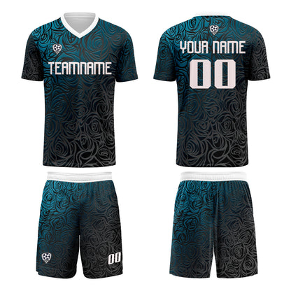 Custom Blue Silver Uniform Jersey Kids Adults Personalized Set Jersey Shirt