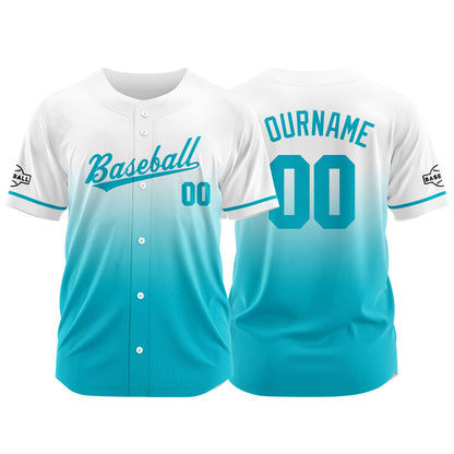 Custom Full Print Design  Baseball Jersey Blue