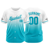 Custom Full Print Design  Baseball Jersey Blue