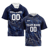 Custom Navy Short Sleeve Hoodies for Men Women Shirts with Hoods Printed Name Logo