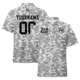 Custom Football Polo Shirts  Add Your Unique Logo/Name/Number Camouflage-Grey