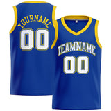 Custom Stitched Basketball Jersey for Men, Women And Kids Royal-White-Yellow