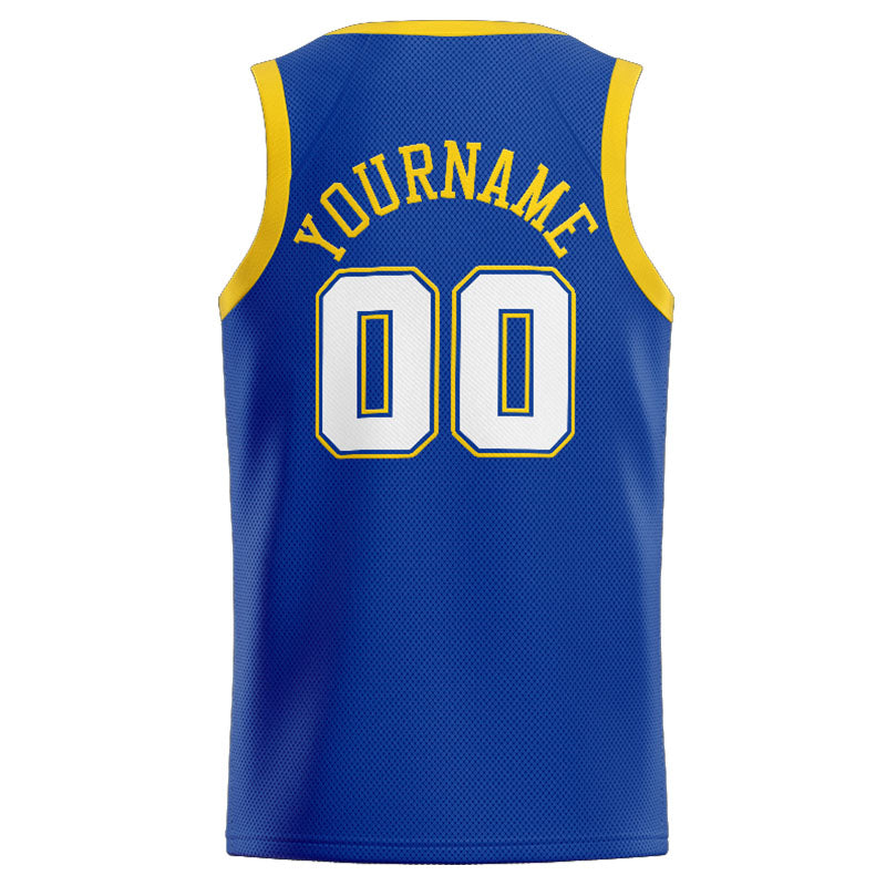 Custom Stitched Basketball Jersey for Men, Women And Kids Royal-White-Yellow