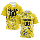 Custom Yellow Short Sleeve Hoodies for Men Women Shirts with Hoods Printed Name Logo