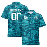 Custom Football Polo Shirts  Add Your Unique Logo/Name/Number Camouflage-Teal