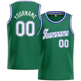 Custom Stitched Basketball Jersey for Men, Women And Kids Kelly Green-White-Royal