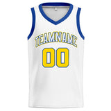 Custom Stitched Basketball Jersey for Men, Women And Kids White-Royal-Yellow