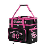 Portable Double Layer Cooler Bag - Waterproof Insulated Picnic Tote for Camping & Family Outings Black Pink