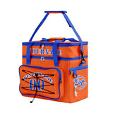 Custom Orange Blue All-Over Print Double Layer Insulated Cooler Bag - Waterproof 600D Oxford Picnic Tote for Team Events & Outdoor BBQ