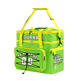 Custom Green Yellow All-Over Print Double Layer Insulated Cooler Bag - Waterproof 600D Oxford Picnic Tote for Team Events & Outdoor BBQ