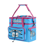 Portable Double Layer Cooler Bag - Waterproof Insulated Picnic Tote for Camping & Family Outings Blue Pink