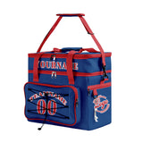 Custom Blue Red All-Over Print Double Layer Insulated Cooler Bag - Waterproof 600D Oxford Picnic Tote for Team Events & Outdoor BBQ
