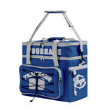 Portable Double Layer Cooler Bag - Waterproof Insulated Picnic Tote for Camping & Family Outings Blue Grey
