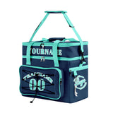 Portable Double Layer Cooler Bag - Waterproof Insulated Picnic Tote for Camping & Family Outings Blue Cyan