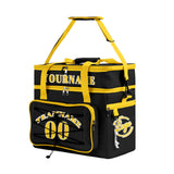 Portable Double Layer Cooler Bag - Waterproof Insulated Picnic Tote for Camping & Family Outings Black Yellow