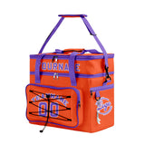 Custom Orange Purple All-Over Print Double Layer Insulated Cooler Bag - Waterproof 600D Oxford Picnic Tote for Team Events & Outdoor BBQ