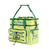 Custom Green White All-Over Print Double Layer Insulated Cooler Bag - Waterproof 600D Oxford Picnic Tote for Team Events & Outdoor BBQ