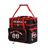Portable Double Layer Cooler Bag - Waterproof Insulated Picnic Tote for Camping & Family Outings Black Red