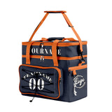 Portable Double Layer Cooler Bag - Waterproof Insulated Picnic Tote for Camping & Family Outings Blue Orange