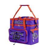 Custom Purple Orange All-Over Print Double Layer Insulated Cooler Bag - Waterproof 600D Oxford Picnic Tote for Team Events & Outdoor BBQ
