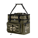 Portable Double Layer Cooler Bag - Waterproof Insulated Picnic Tote for Camping & Family Outings Army Green Black