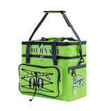 Custom Green Blue All-Over Print Double Layer Insulated Cooler Bag - Waterproof 600D Oxford Picnic Tote for Team Events & Outdoor BBQ