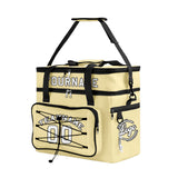 Custom Yellow Black All-Over Print Double Layer Insulated Cooler Bag - Waterproof 600D Oxford Picnic Tote for Team Events & Outdoor BBQ