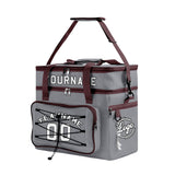 Custom Grey Brown All-Over Print Double Layer Insulated Cooler Bag - Waterproof 600D Oxford Picnic Tote for Team Events & Outdoor BBQ