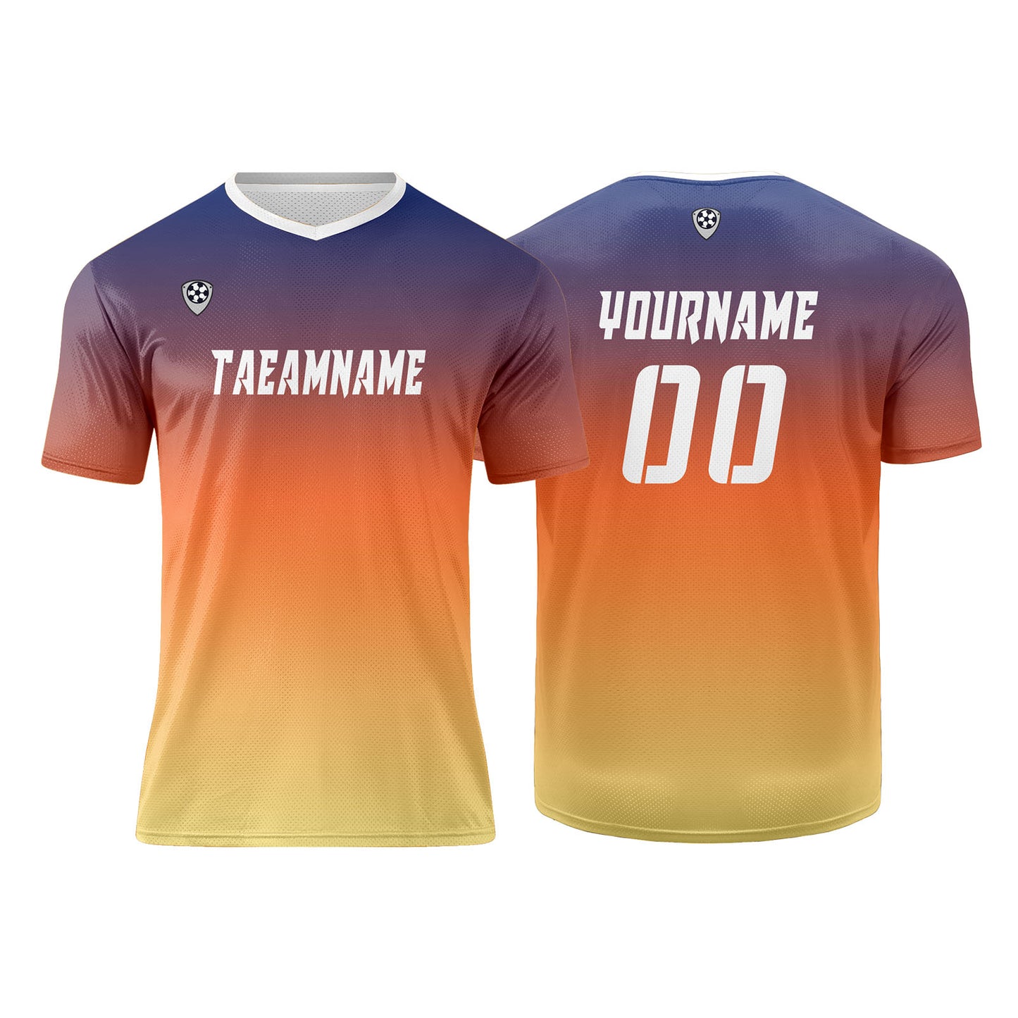 Custom Blue Orange Yellow Uniform Jersey Kids Adults Personalized Set Jersey Shirt