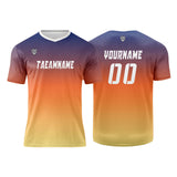 Custom Blue Orange Yellow Uniform Jersey Kids Adults Personalized Set Jersey Shirt